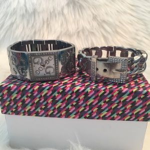 Authentic Guess- silver watch and bracelet.